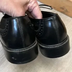 VTG FREEMAN  Harold  BLACK LEATHER LONG WING BROGUE dress shoes SIZE 12 D MEN\'S Freeman | Shoes | Vtg Freeman Harold Black Leather Long Wing  main image 4